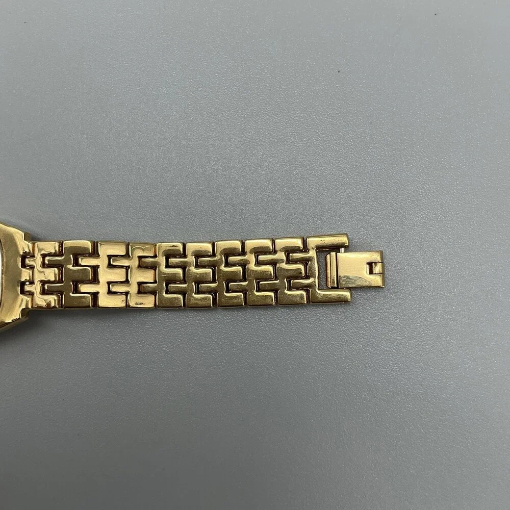 Nolan Miller Womens Watch 23mm MOP Dial Gold Tone Crystals New Battery 6.25